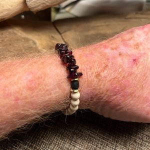 1963-MTT Protection Healing Bracelet, Terracotta Jasper, White Turquoise Color